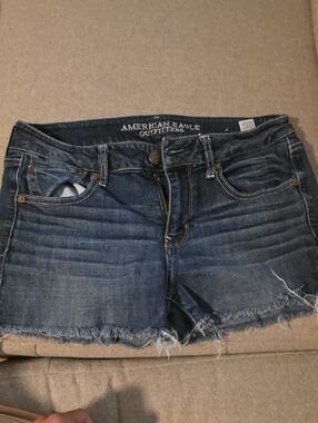 American Eagle Outfitters Distressed Denim Shorts - Indigo Blue